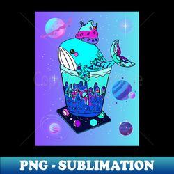 galaxy frappe whale purpleblue - decorative sublimation png file - revolutionize your designs