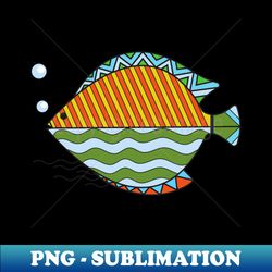 decorated fish - png sublimation digital download - create with confidence