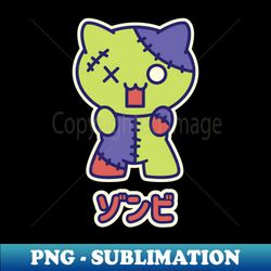 kawaii zombie kitty - digital sublimation download file - unleash your creativity