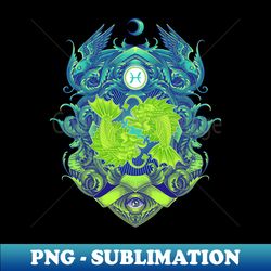 pisces engraving art - premium png sublimation file - create with confidence