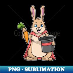 rabbit with carrot as magician with cape  hat - png sublimation digital download - perfect for sublimation art