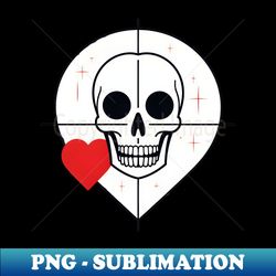 skull with a heart target design - vintage sublimation png download - spice up your sublimation projects