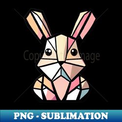 chic and polygonal geometric shaped bunny print for fashion-forward individuals - artistic sublimation digital file - enhance your apparel with stunning detail