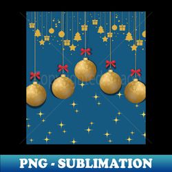 christmas balls of blue and gold - png transparent sublimation design - perfect for sublimation art