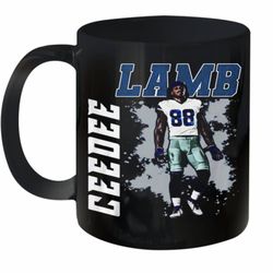 ceedee lamb dallas cowboys football art ceramic mug 11oz