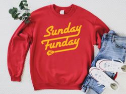 kansas city football sunday funday classic red sweatshirt , kansas city football team vintage unisex sweater, american f