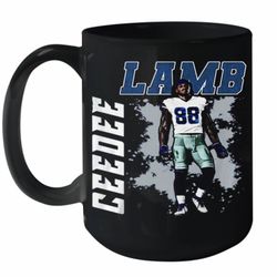 ceedee lamb dallas cowboys football art ceramic mug 15oz