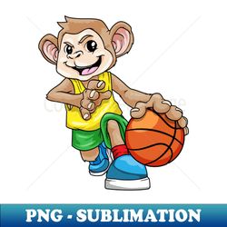 monkey as basketball player with basketball - premium sublimation digital download - unleash your inner rebellion