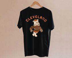 vintage cleveland football funny mascot black shirt , cleveland football team unisex shirt , american football sports ts