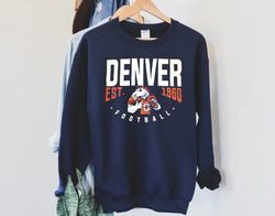 vintage denver football est 1960 classic navy sweatshirt , denver football retro team unisex sweater, american football