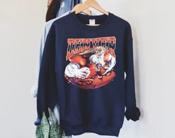 vintage denver football mascot 90s style navy sweatshirt , denver football retro team unisex sweater, american football
