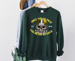 vintage green bay football quotes est 1919 forest green sweatshirt , green bay football team skull unisex sweater, ameri