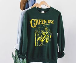 vintage green bay football retro 90s forest green sweatshirt , green bay football team classic unisex sweater, american