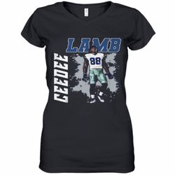 ceedee lamb dallas cowboys football art women&039s v-neck t-shirt