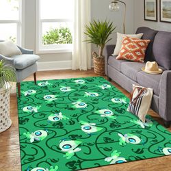 celebi green pokemon area rug geeky carpet &8211 home decor &8211 bedroom living room decor