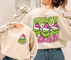 vintage pink grinc squad shirt, retro christmas shirt