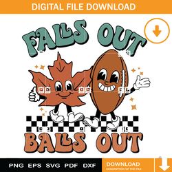 falls out balls out svg, football season svg, retro fall svg