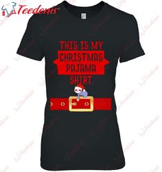 funny sloth christmas pajama slothmas pj top santa belt xmas t-shirt, funny family christmas tee shirts  wear love, shar