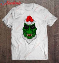 christmas t rex, dinosaur xmas santa hat gift premium t-shirt, christmas sweaters on sale  wear love, share beauty