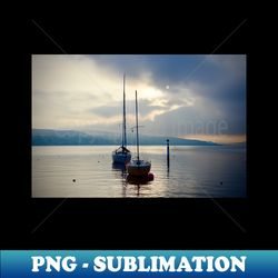 morning mood sailing ships  swiss artwork photography - png transparent sublimation design - fashionable and fearless