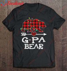 g-pa bear shirt, red buffalo plaid family bear pajama shirt, mens xmas shirts  wear love, share beauty