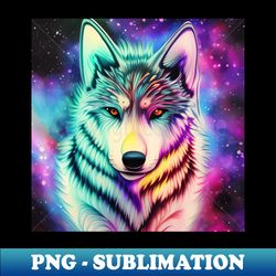 galaxy wolf - png transparent sublimation design - perfect for personalization