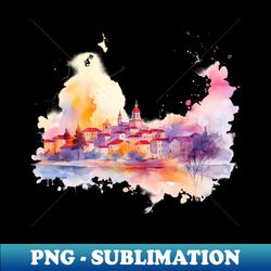 Colorful town - Digital Sublimation Download File - Transform Your Sublimation Creations