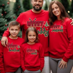 merry family sweatshirt, personalized christmas gift, custom family shirts, custom family shirt, custom name family shir