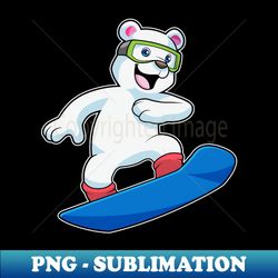 Polar bear as Snowboarder with Snowboard - Exclusive Sublimation Digital File - Unleash Your Creativity