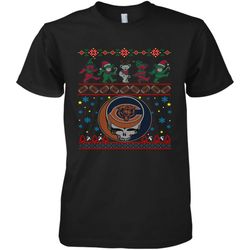 chicago bears christmas grateful dead jingle bears football ugly sweatshirt men&8217s premium t-shirt