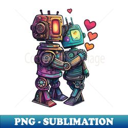 Robots In Love - PNG Sublimation Digital Download - Bring Your Designs to Life