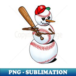 snowman plays baseball - aesthetic sublimation digital file - bold & eye-catching