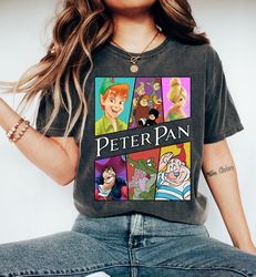 retro disney peter pan movie characters shirt, tinker bell captain hook smee, disneyland vacation trip gift shirt, disne