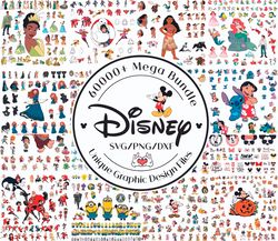 disney mega svg bundle svg, mickey mouse svg, minnie, frozen, moana, ariel, elsa, stitch, toy story, pooh png svg