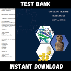 all chapters organic chemistry 12th edition by t. w. graham solomons test bank