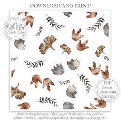 dinosaur tracks. fossils. seamless pattern for graphic design, digital download, scrapbooking and crafting projects