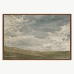 framed canvas oil painting landscape wall art, nature framed large gallery art, minimalist art for room, bedroom, office