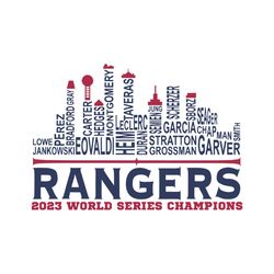 texas rangers world series 2023 baseball team players svg