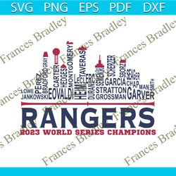 texas rangers world series 2023 baseball team players svg