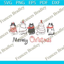 meowy christmas cat lover xmas svg graphic design file