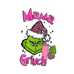 glitter mama grinch christmas png sublimation download