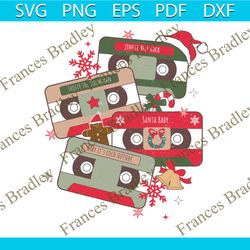 vintage christmas music cassette tapes svg cricut files