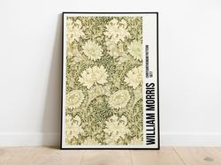 william morris - chrysanthemum flower pattern exhibition poster print, art nouveau, wall art, home decor-1