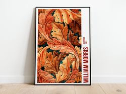 william morris exhibition poster print, art nouveau acanthus textured background, victorian home decor wall art-1