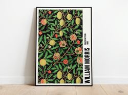 william morris exhibition poster with fruit pattern art nouveau, home decor wall art-1