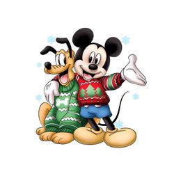 cute mickey and pluto xmas png sublimation download