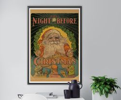 the night before christmas poster! (up to 24 x 36) - c 1916 - vintage - santa claus - holidays - xmas - decorations - an