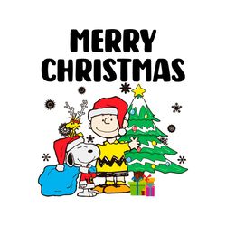 charlie and snoopy merry christmas svg for cricut files