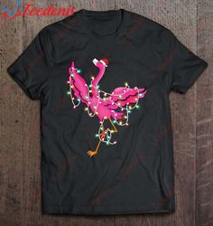 Flamingo Christmas Lights T-Shirt, Funny Christmas Shirts Mens  Wear Love, Share Beauty