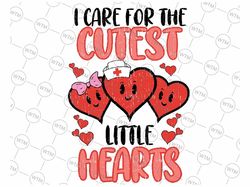 care for cutest little hearts nurse valentines day nursing svg png,cutest little hearts groovy nurse valentines svg, dig